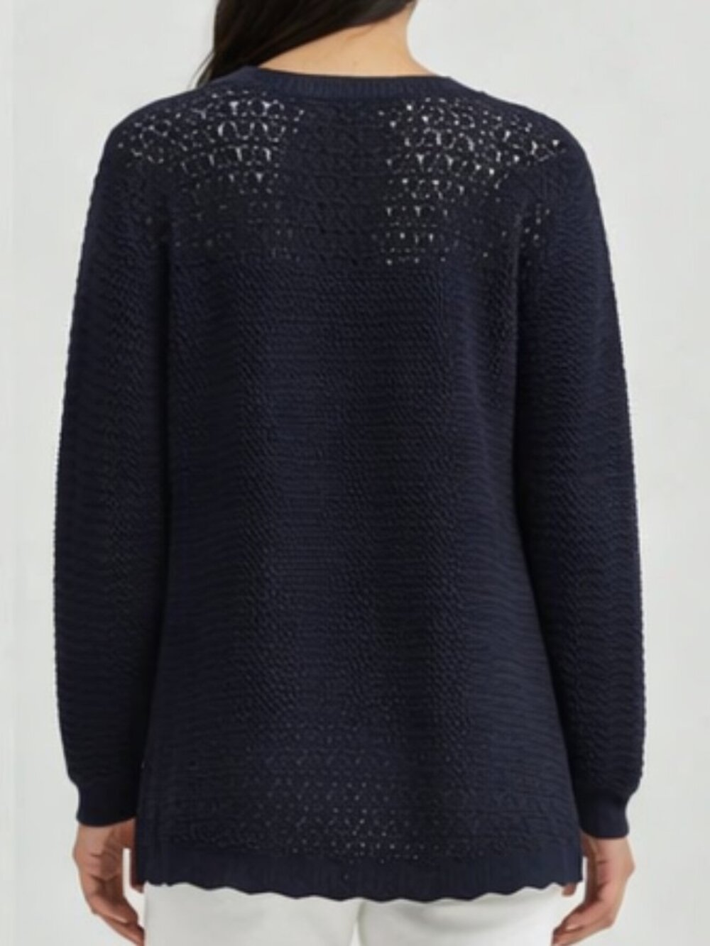 Navy Open-Front Cardigan - Picture 5 of 13
